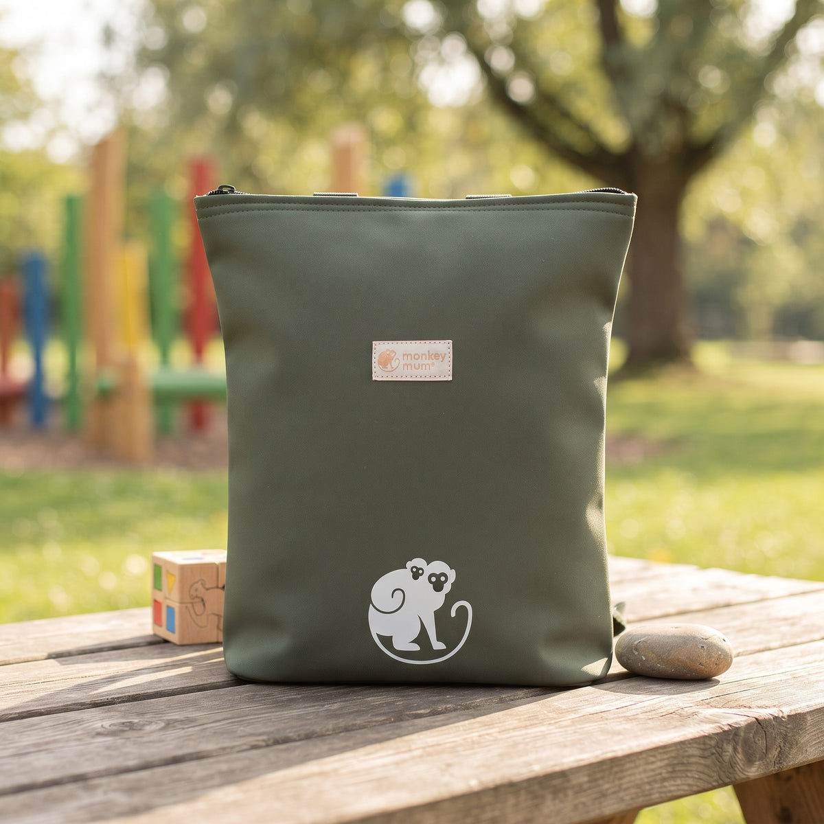 Kinder-Softshell-Rucksack Monkey Mum® - Dunkelgrün