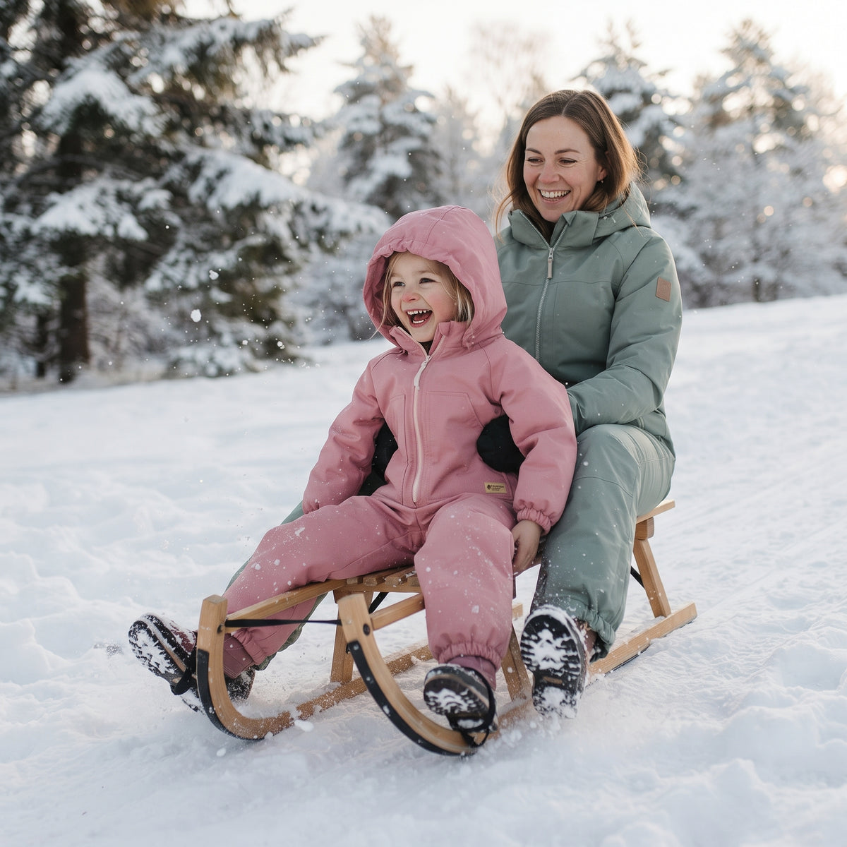 Monkey Mum® Kinder-Winter-Softshelloverall mit Lammfellfutter - Rosa Schäfchen - Gr. 98/104, 110/116