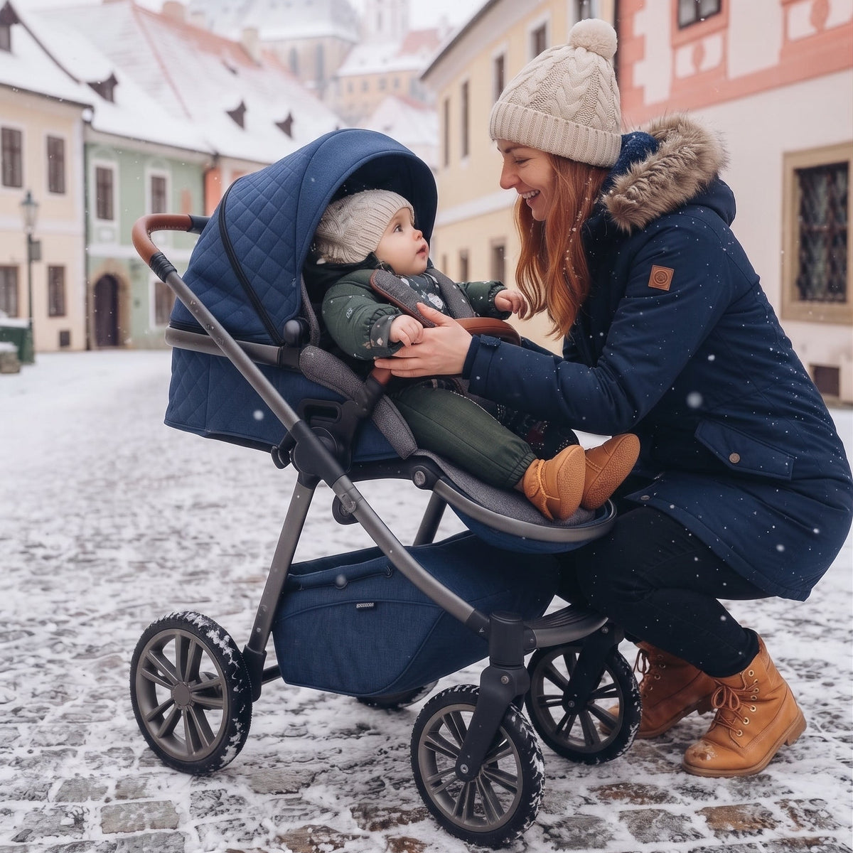Monkey Mum® Kinder-Winter-Softshelloverall mit Lammfellfutter - Khakifarbener Jäger mit Bär - Gr.62/68, 74/80