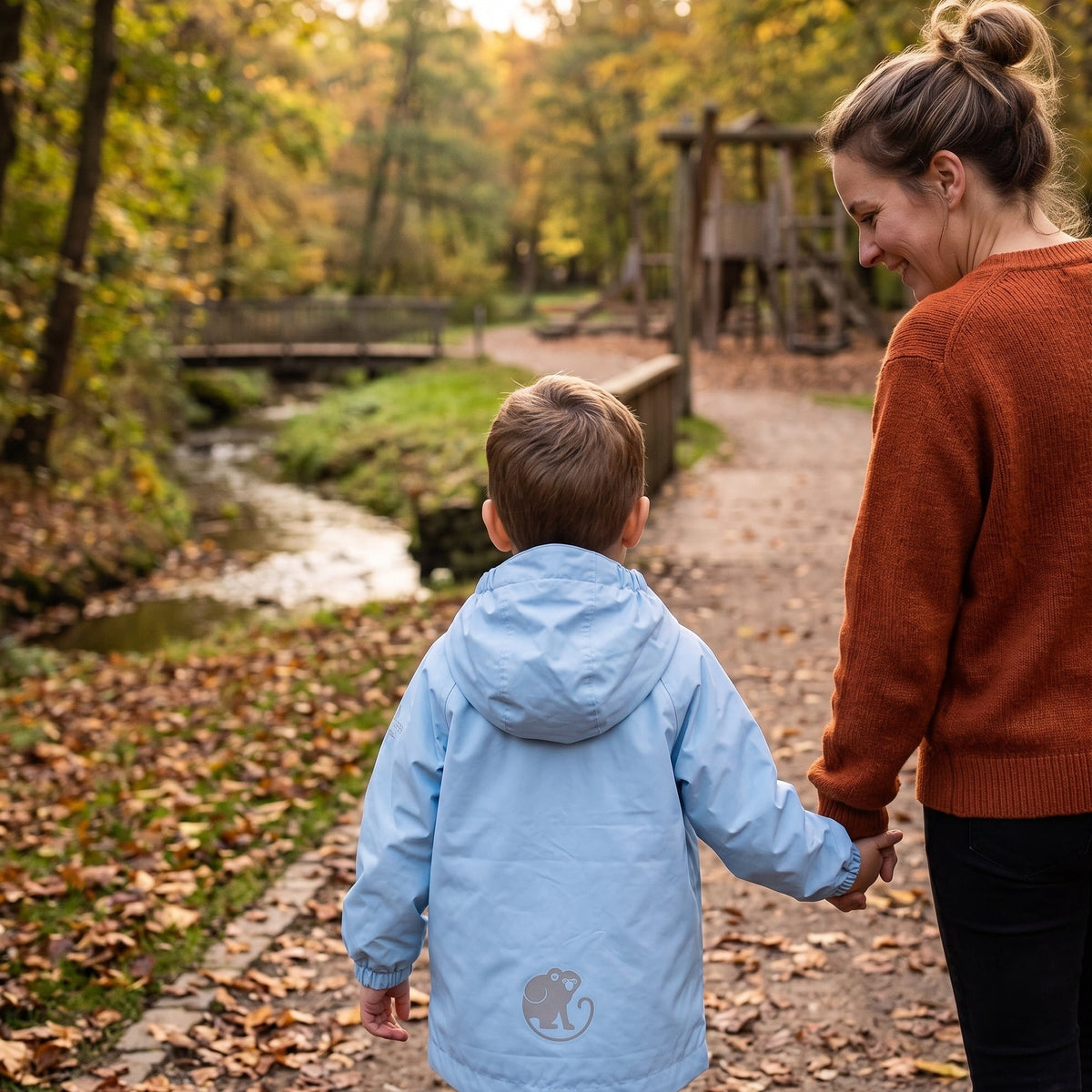 Monkey Mum® Windjacke mit Raglanärmeln - Hellblau