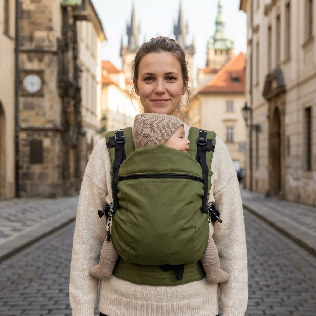 Monkey Mum® Carrie Ergonomic Tragetasche für Babys - Waldfarben
