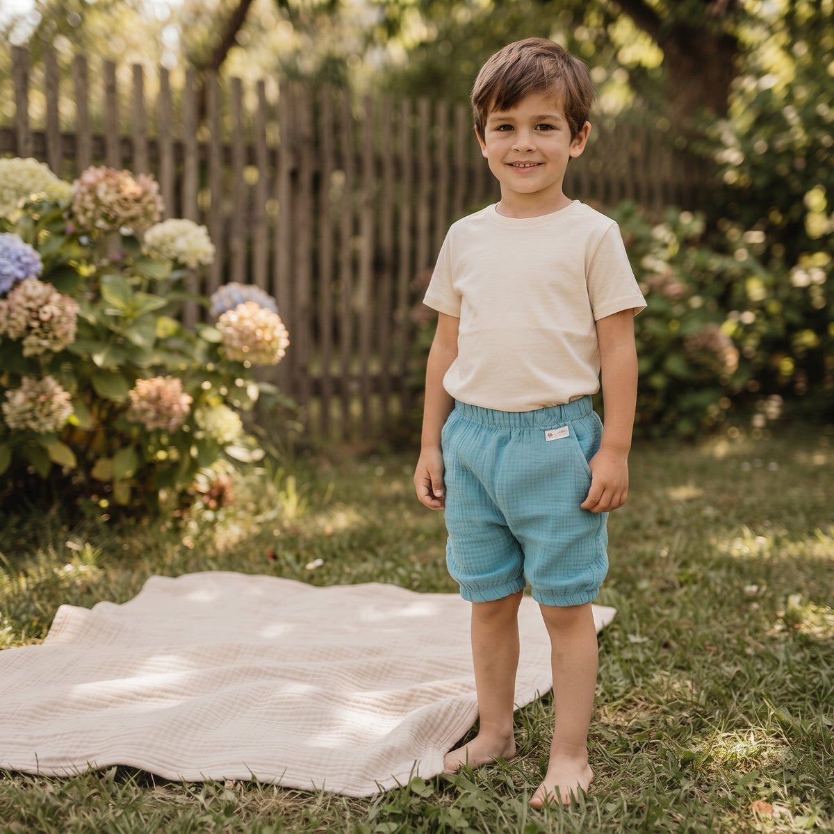 Musselin-Shorts Monkey Mum® - Mint