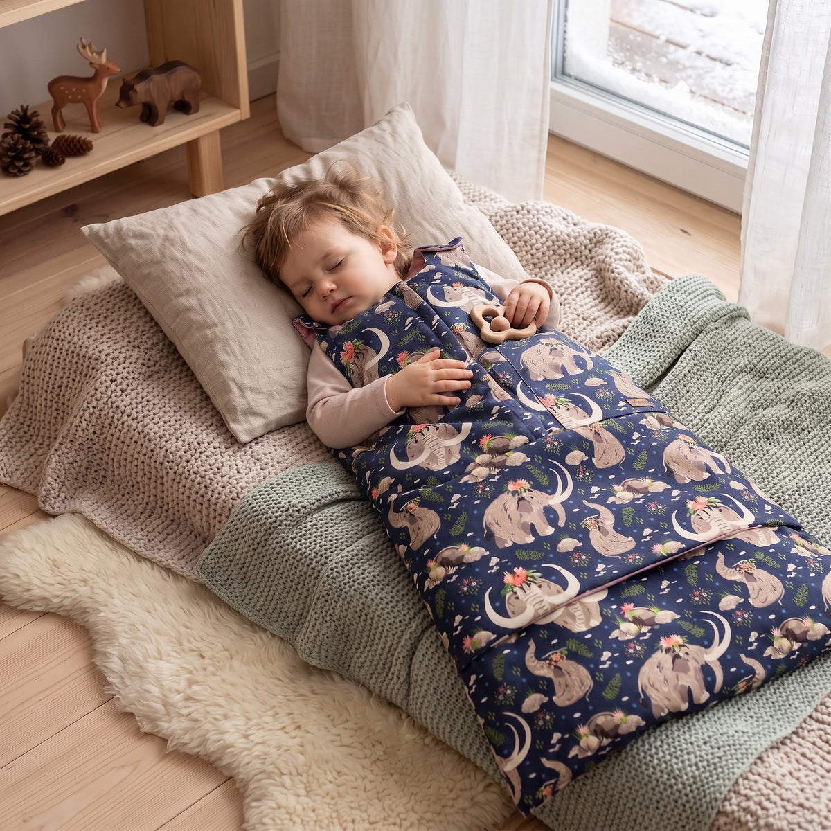 Winter-Mitschlafsack Monkey Mum® 0 - 4 Jahre - Set - Mammutprinzessin