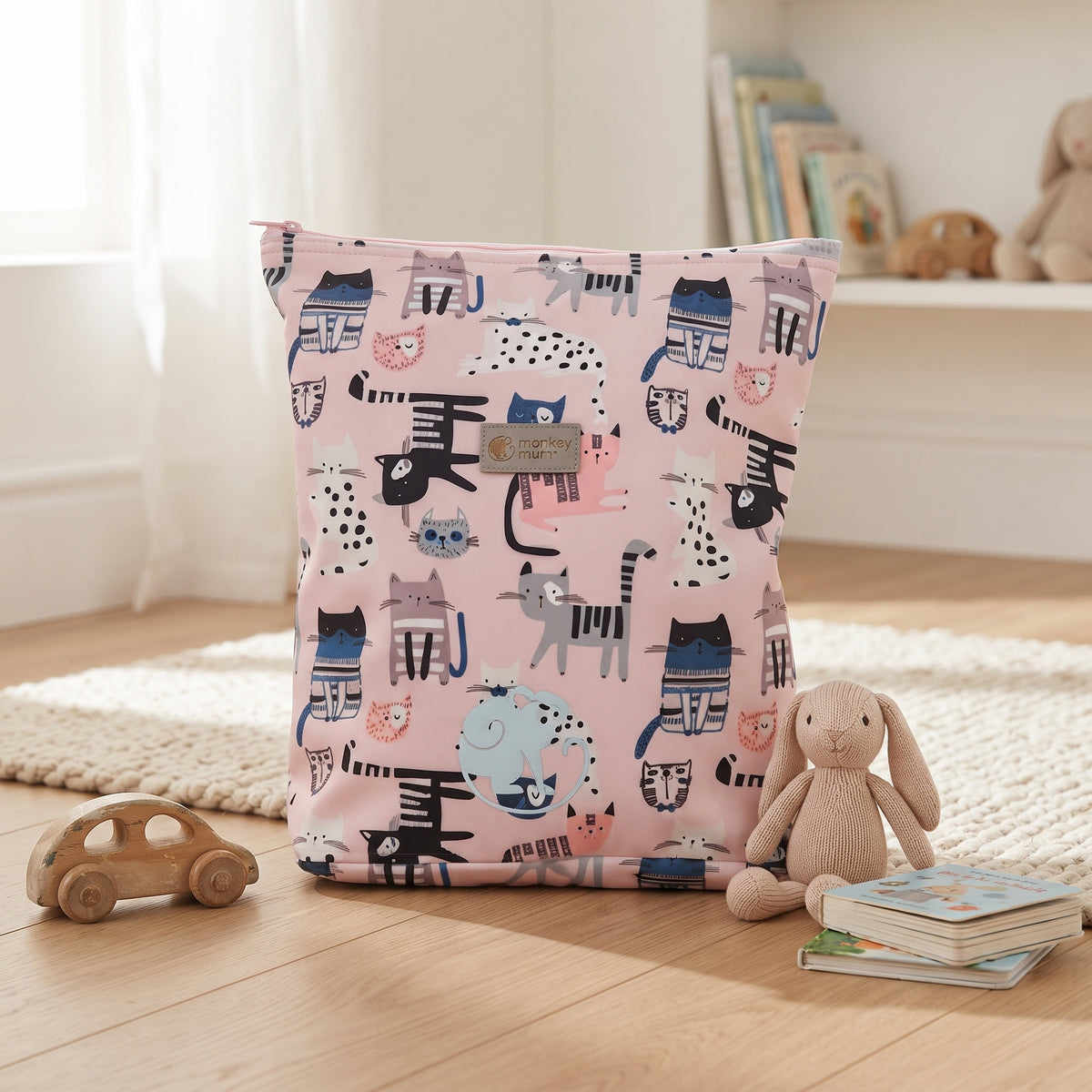 Kinder-Softshell-Rucksack Monkey Mum® - Kätzchen - Rosa