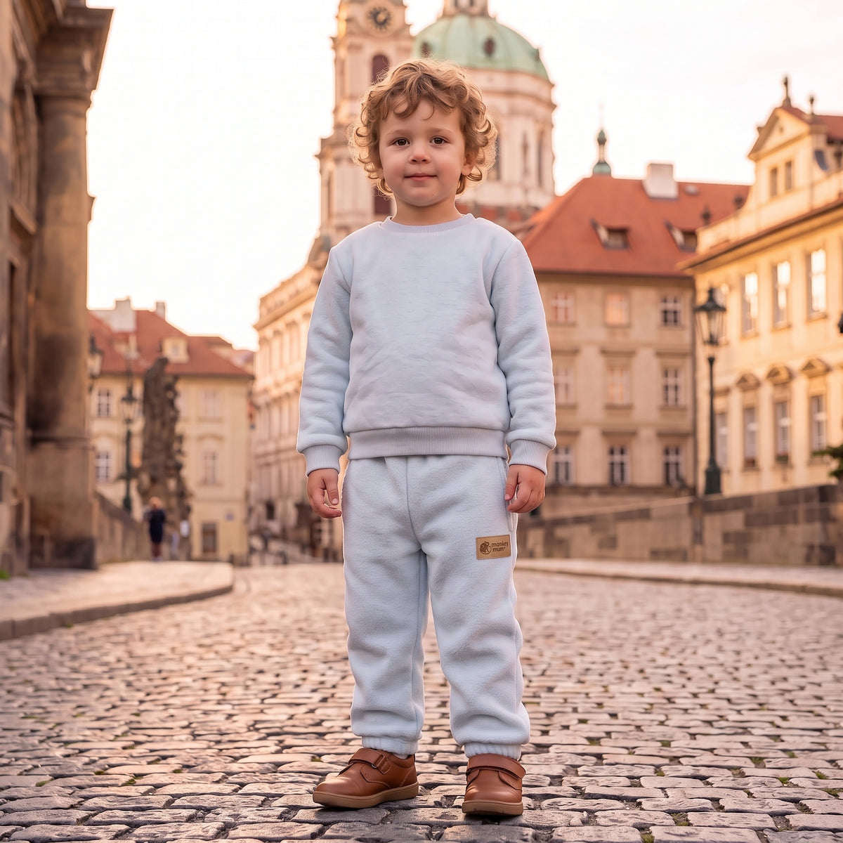 Monkey Mum® Fleece-Hosen - Hellblau