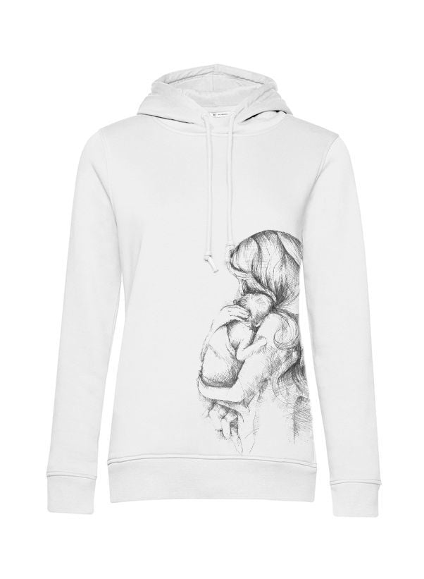 Still-Hoodie Monkey Mum® weiß - liebende Mama