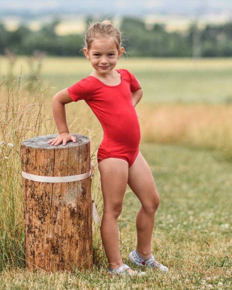 Mädchen Ballett, Gymnastik Trikot, rot