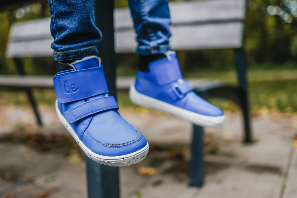 Be Lenka Kinder-Winter-Barfußschuhe Panda 2.0 – Blau & Weiß