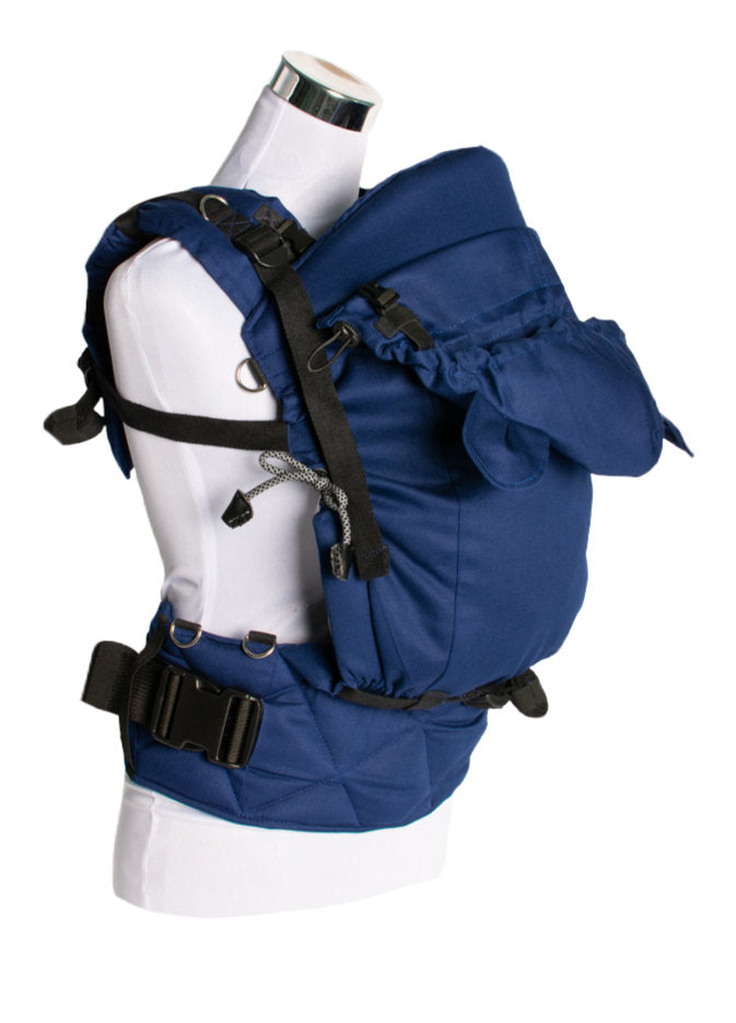 Monkey Mum® Leichte Kapuze für die Trage Carrie - Marineblau