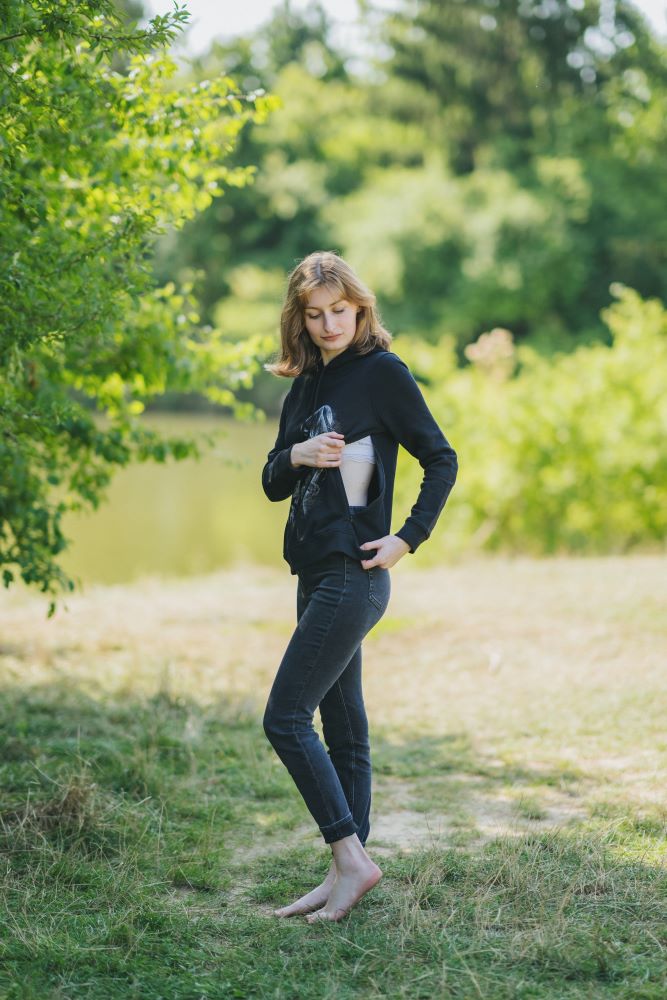 Stillshirt Monkey Mum® schwarz - liebende Mama