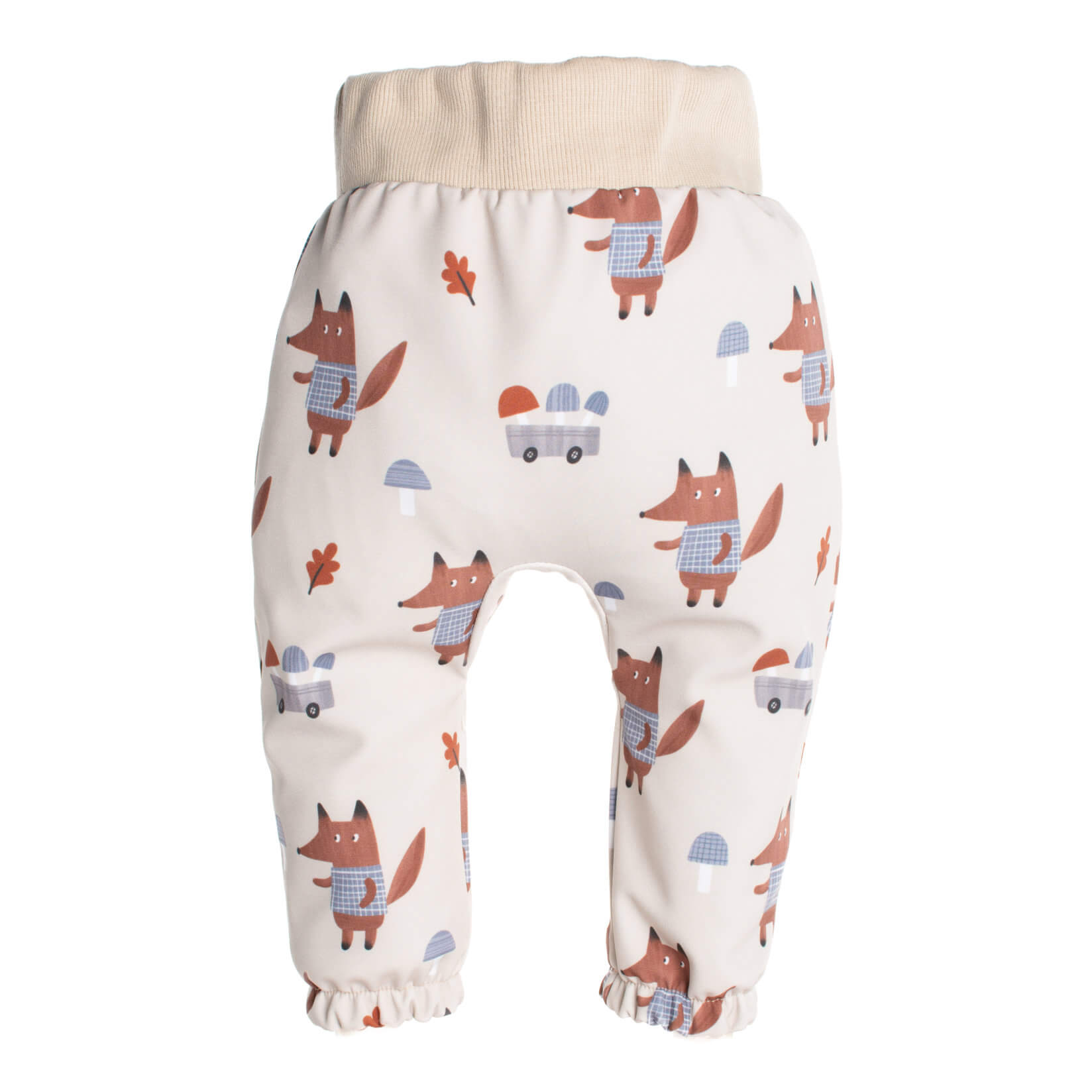 Kinder-Softshellhose mit Membran Monkey Mum® - Füchse auf Pilzen