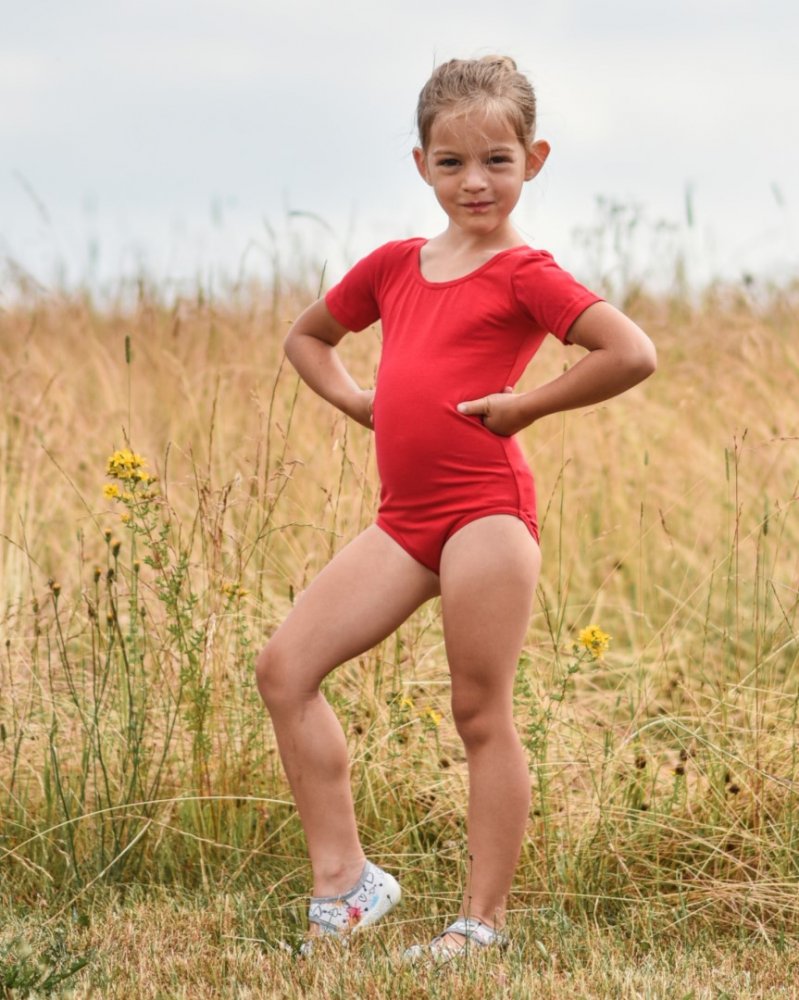 Mädchen Ballett, Gymnastik Trikot, rot