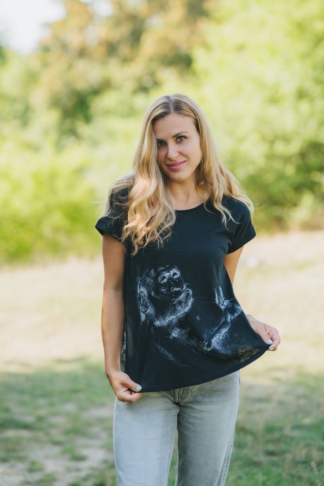 Still-T-Shirt Monkey Mum® schwarz - Äffchen