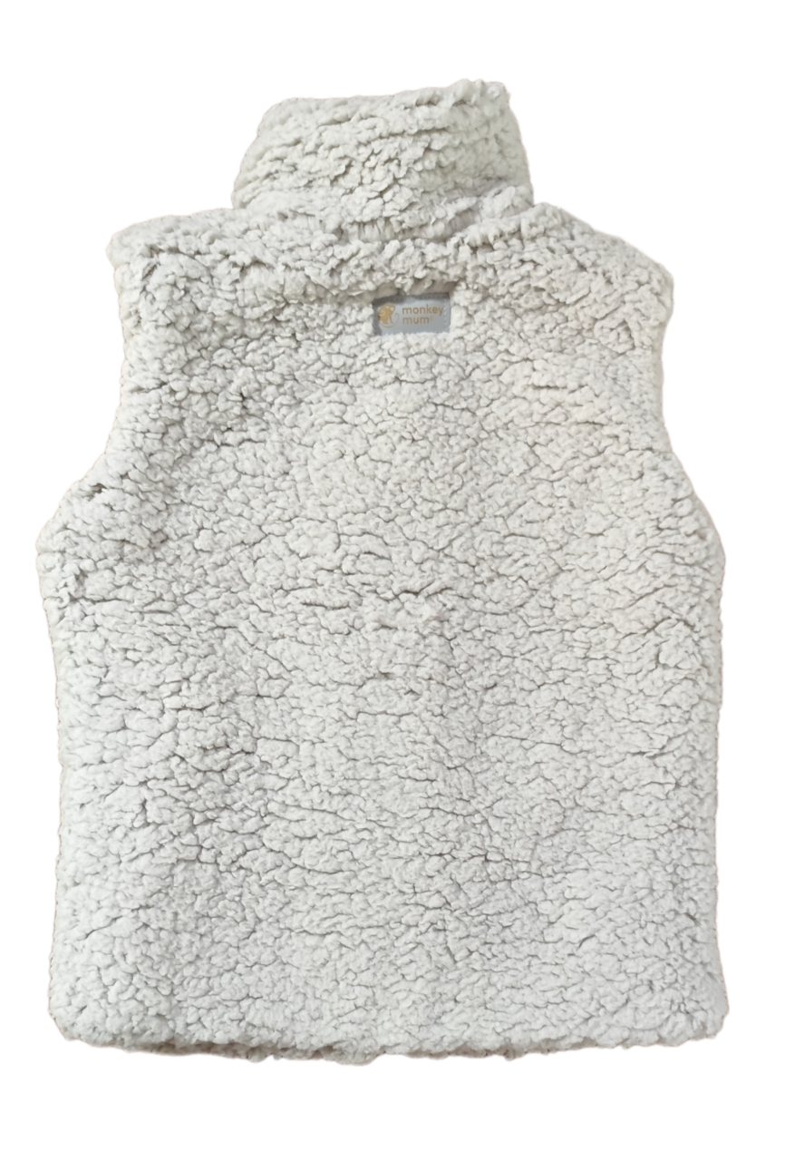 Teddyfleece-Weste Monkey Mum® - Hellgrau