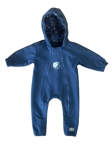 Monkey Mum® Softshell-Overall mit Membran – Dinosaurierhimmel - Gr. 62/68, 74/80