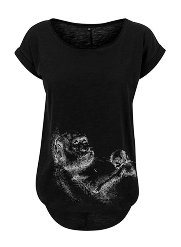 Still-T-Shirt Monkey Mum® schwarz - Äffchen