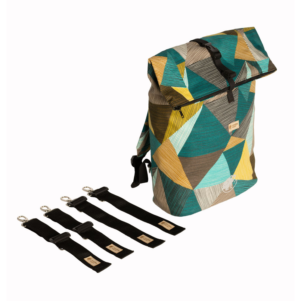 Monkey Mum® Integrierter Twill-Rucksack für die Trage Carrie - Zauber der Geometrie
