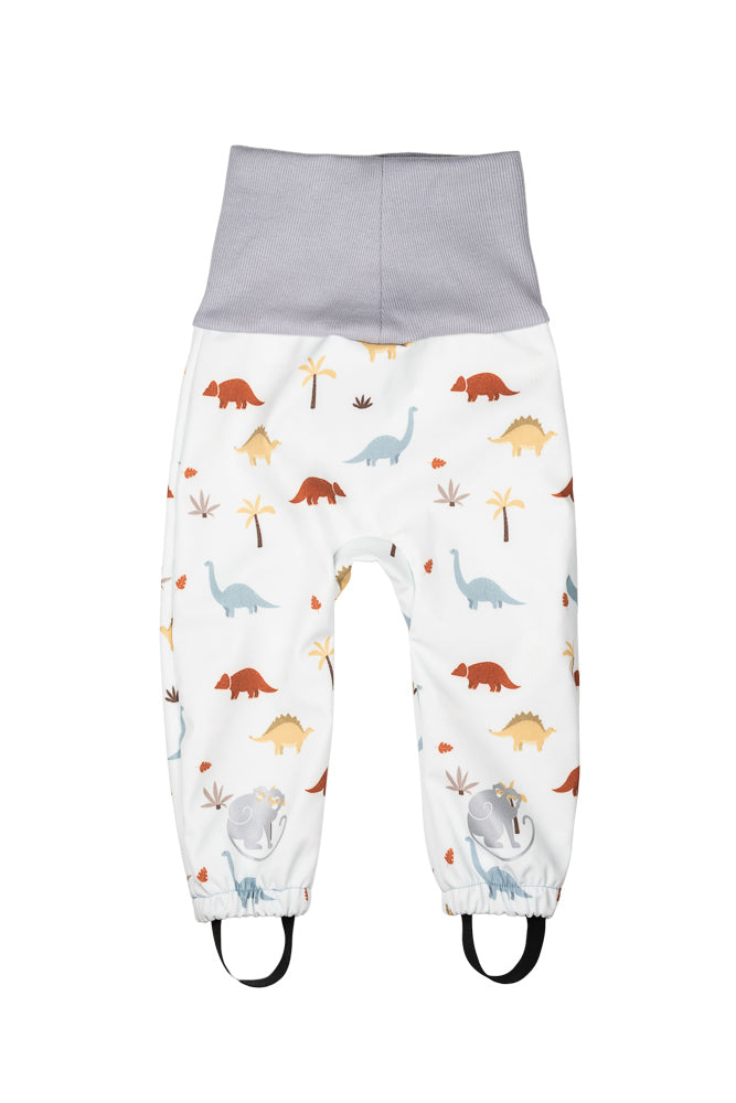 Mitwachsende Kinder-Softshellhose mit Membran Monkey Mum® - Dinosauriergeschichte