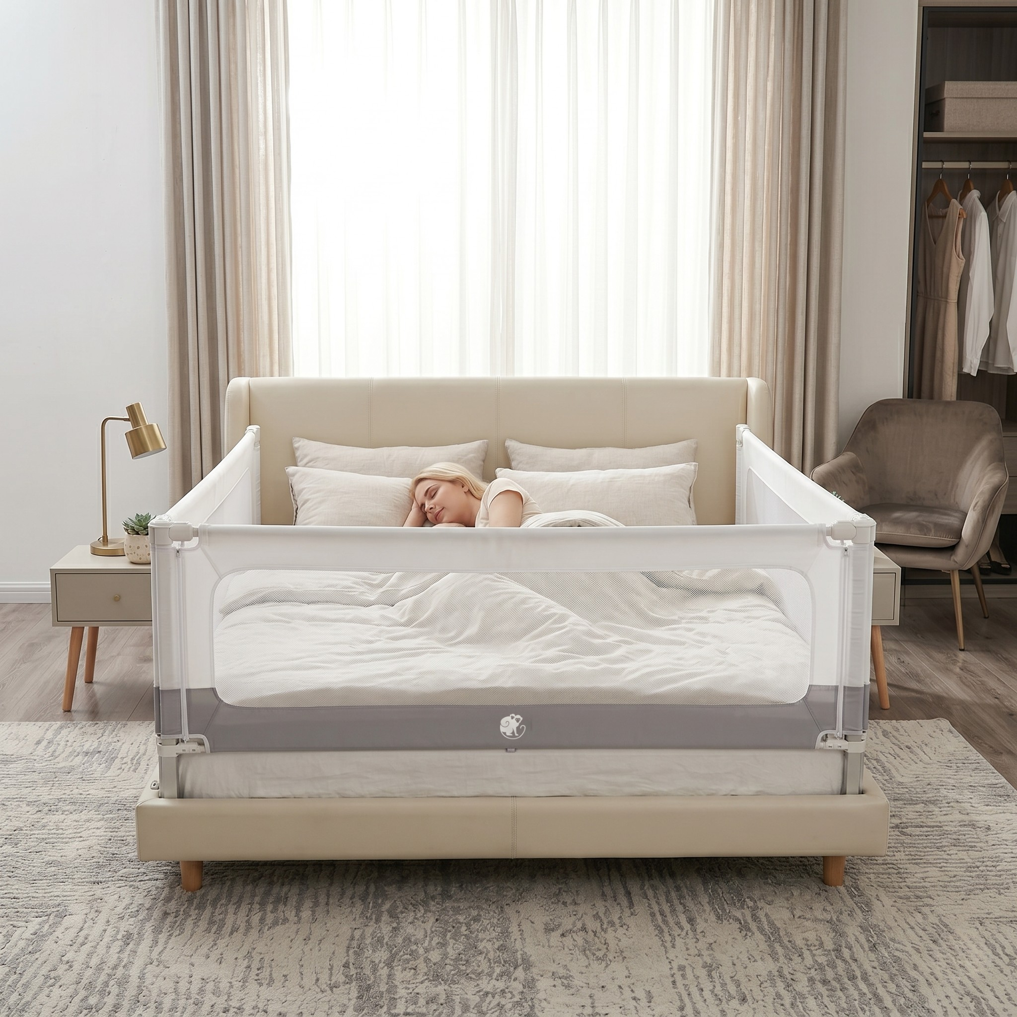 Bettbarriere und Laufgitter Monkey Mum® 2in1 Smart