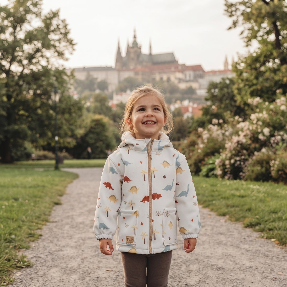 Kinder-Softshelljacke mit Membran Monkey Mum® - Dinosauriergeschichte
