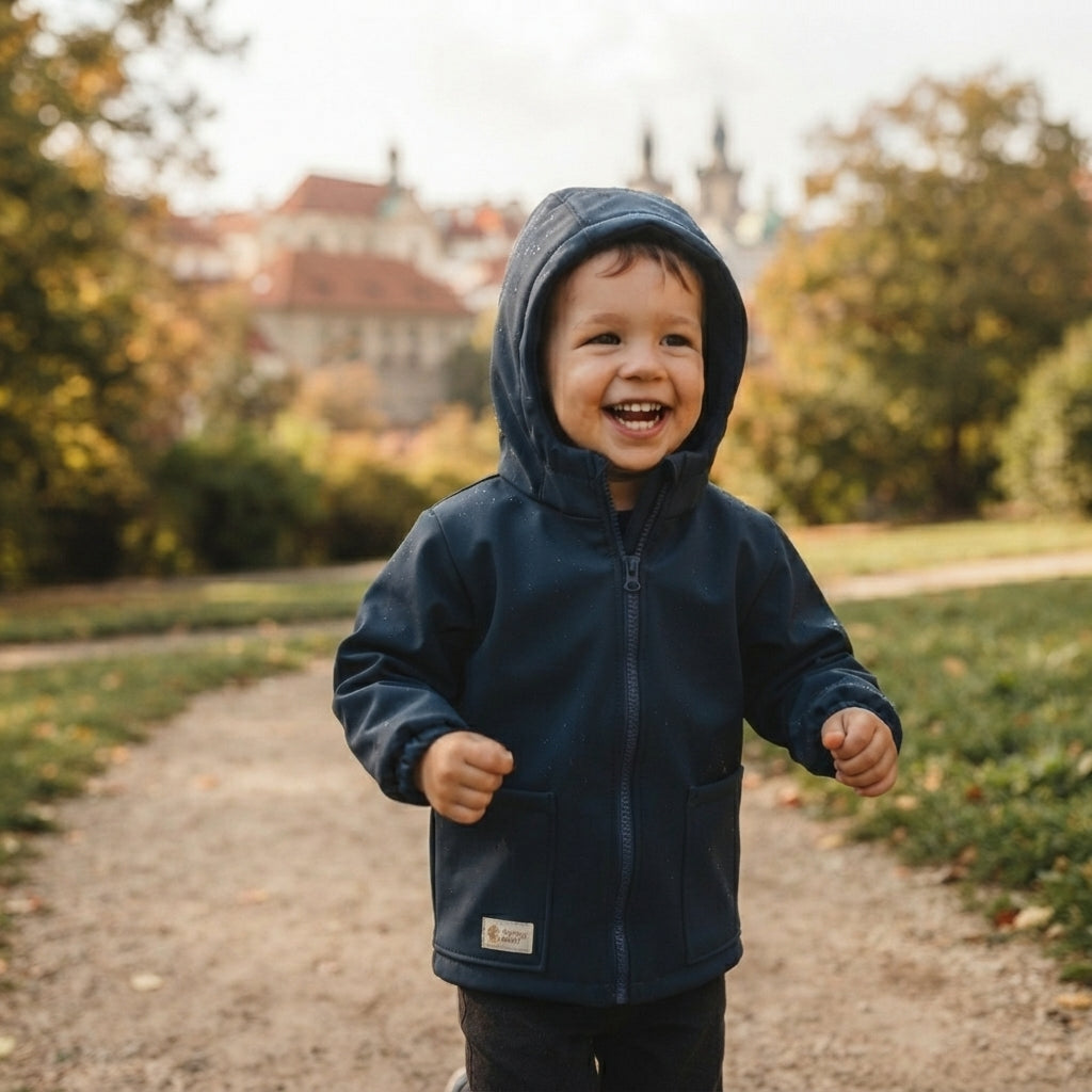 Kinder-Softshelljacke mit Membran Monkey Mum® - Nachthimmel