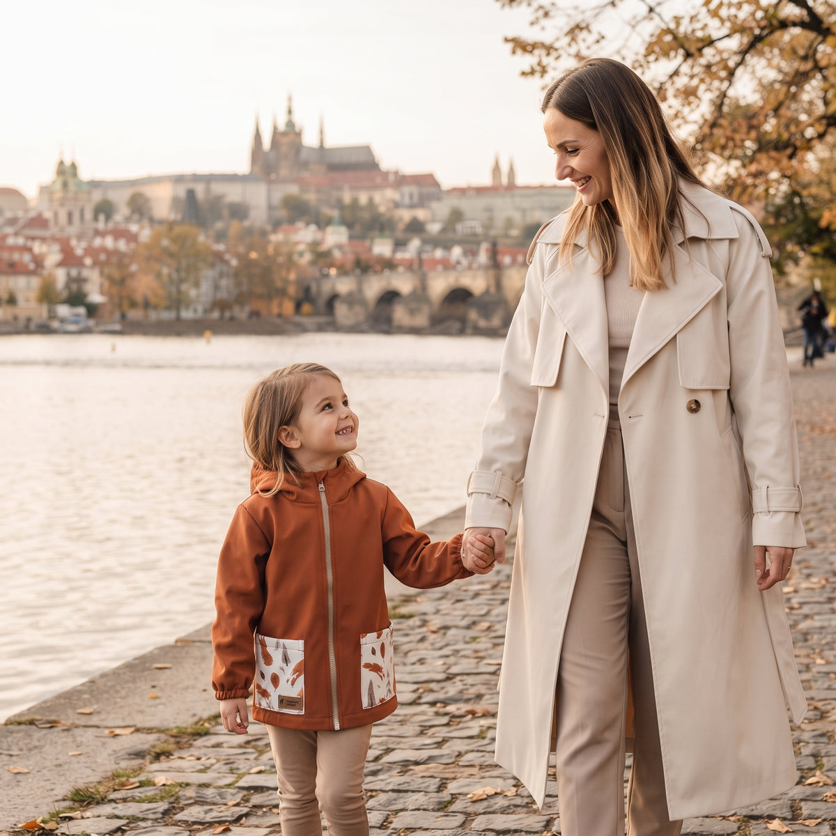 Kinder-Softshelljacke mit Membran Monkey Mum® - Herbstlaub
