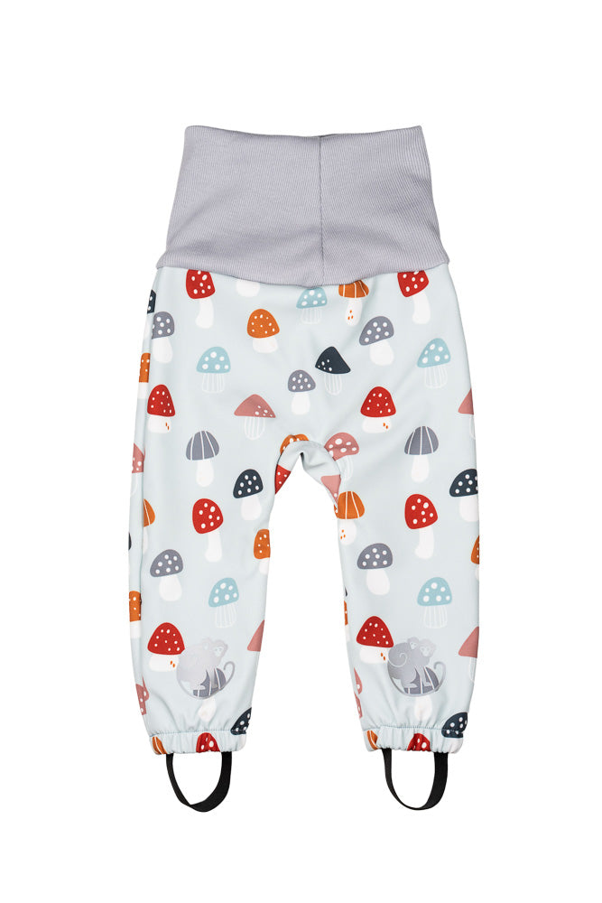 Mitwachsende Kinder-Softshellhose mit Membran Monkey Mum® - Bunte Fliegenpilze