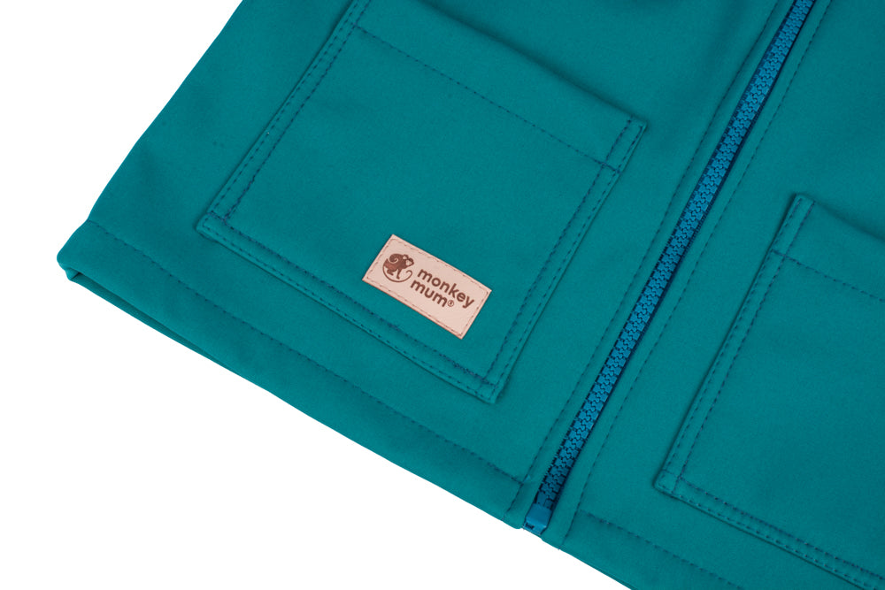 Kinder-Softshelljacke mit Membran Monkey Mum® - Fröhliche Eidechse