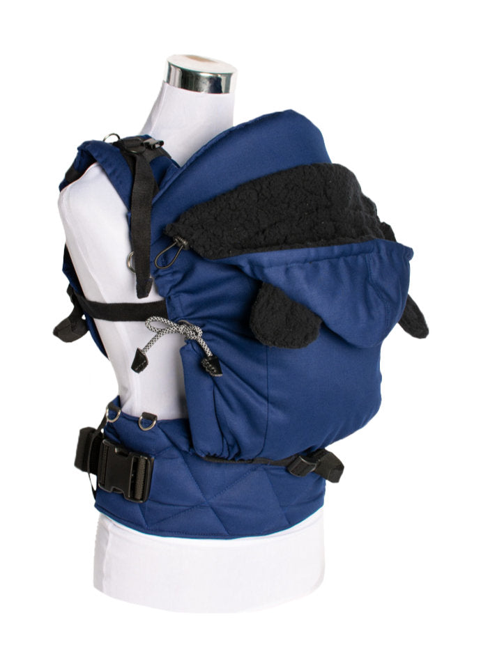 Monkey Mum® Gefütterte Kapuze für die Trage Carrie - Marineblau