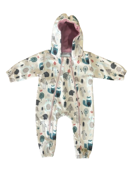Monkey Mum® Softshell-Overall mit Membran – Tagestiere - Gr. 62/68, 74/80