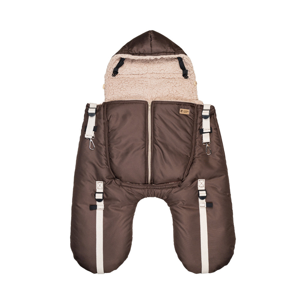Monkey Mum® Wärmende Tasche aus Raschelstoff mit Teddyfutter für die Trage oder den Kinderwagen Carrie - Bärchen